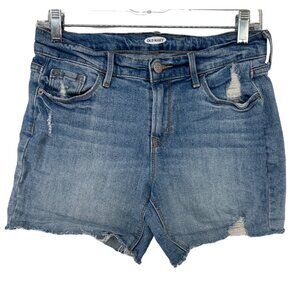 Old Navy Womens Denim Shorts Sz 6 Cut-Off Distressed Raw Edge Classic Mid-Rise